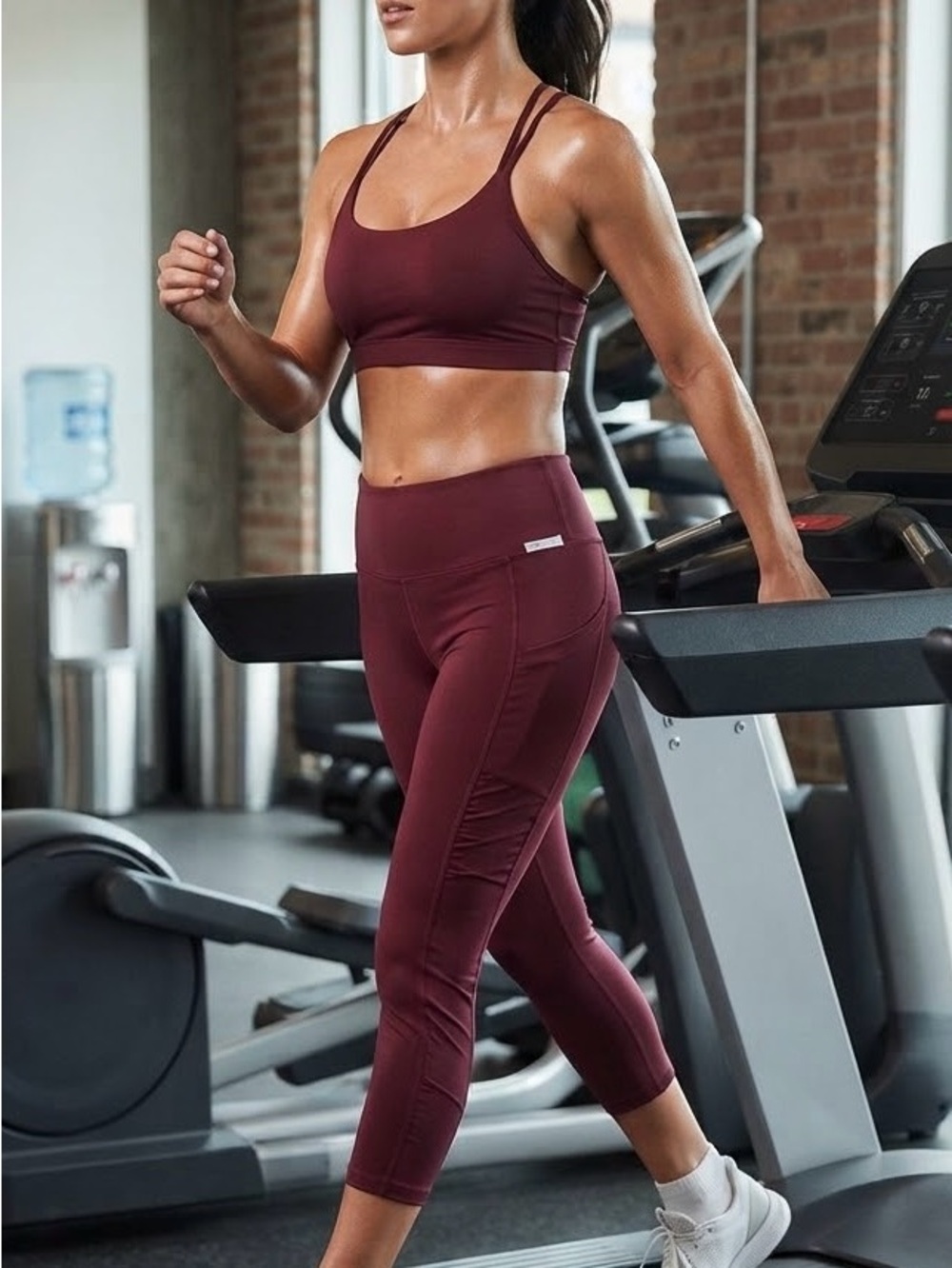 Women’s High-Waist Workout leggings — Burgundy